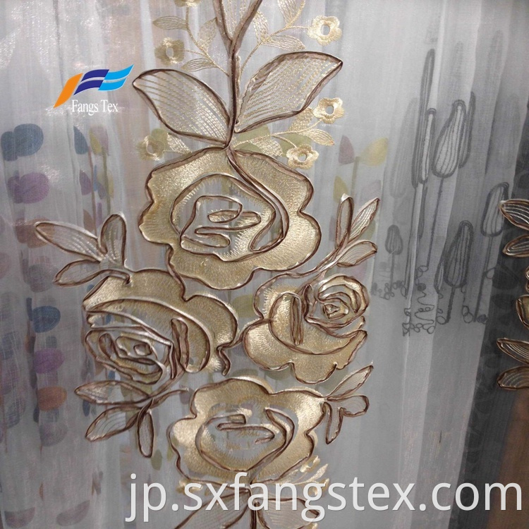 Textile Factory Embroidered Fabric Window Voile Curtain 5